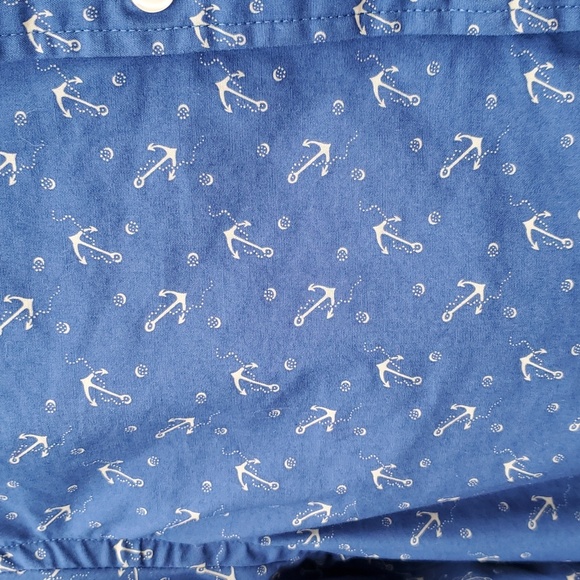 Ralph Lauren Blue Anchor Print Button Down Long Sleeve Shirt Size Large - Picture 3 of 5